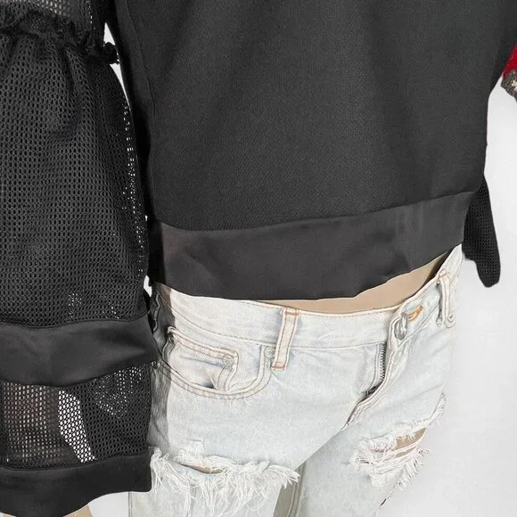 GRACIA‎ Large Black Mesh Bell Shaped Sleeves Top Party - Picture 7 of 9